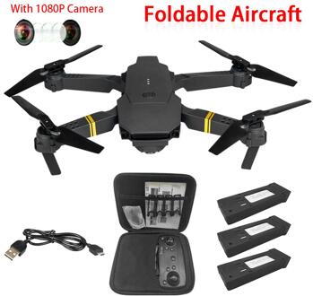 E58 Wifi Fpv Met Groothoek Hd 1080P Camera Hight Hold Modus Opvouwbare Arm Rc Quadcopter Drone X Pro Rtf Dron Voor 1080P 3 accu