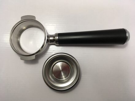 E61Portafilter Innerlijke 58Mm Bodemloze Filter Houder Breken Mand Houten Handvat zwart handvat