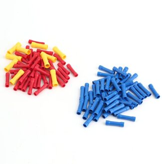 EA14 100Pcs Splice Geïsoleerde Rechte Draad Butt Connector Elektrische Crimp Terminals