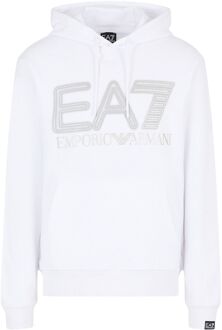 EA7 Graphic Neon Hoodie Heren wit - zilver - L