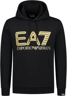 EA7 Graphic Neon Hoodie Heren zwart - goud - S