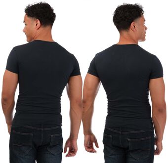 EA7 Heren Emporio Armani EA7 2 Pack Lounge Crew T-shirts in Navy