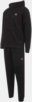 EA7 Men's Emporio Armani EA7 Box Logo Zip Hooded Tracksuit in Black Zwart - M