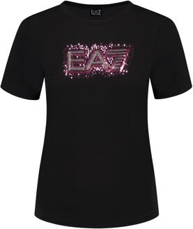 EA7 Shirt Dames zwart - roze - zilver - rood