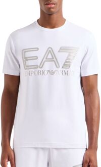 EA7 Shirt Heren wit - zilver - XL