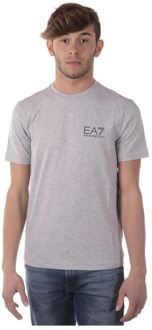 EA7 Train Core ID Crew T-shirt Heren Sportshirt casual - Maat L  - Mannen - grijs/zilver
