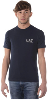 EA7 Train Core ID Crew T-shirt Heren Sportshirt casual - Maat S  - Mannen - blauw/zilver