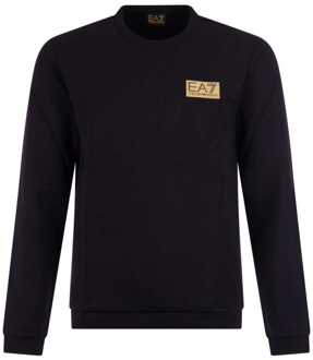 EA7 Trui sweatshirt w23 i zwart Goud - XL