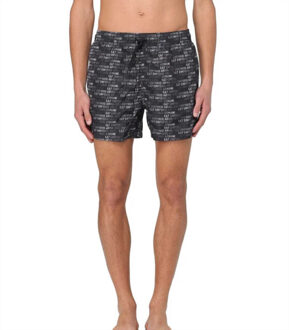EA7 Zwembroek swimshort 25 fancy zw - maat S Zwart