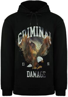 Eagle Heren Zwarte Hoodie - S