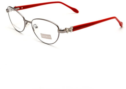 EAGWOO Vrouwen Cat Eye Ontworpen Diamant Brillen Volledige Velg Optische Frame Prescription Bril Vlinder Rode Tempel 7805 grijs rood Temple