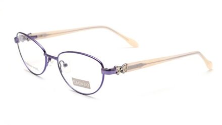 EAGWOO Vrouwen Cat Eye Ontworpen Diamant Brillen Volledige Velg Optische Frame Prescription Bril Vlinder Rode Tempel 7805 paars Peral Temple