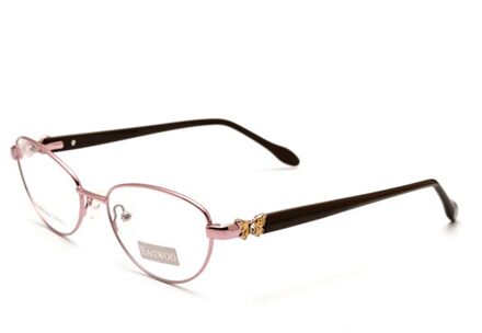 EAGWOO Vrouwen Cat Eye Ontworpen Diamant Brillen Volledige Velg Optische Frame Prescription Bril Vlinder Rode Tempel 7805 roze bruin Temple