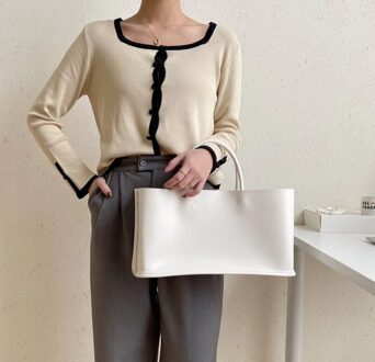 [Eam] Vrouwen Lente Vintage Vierkante Handtas Pu Leer Persoonlijkheid Alle-Match Crossbody Schoudertas Mode Tij 18A1634 wit