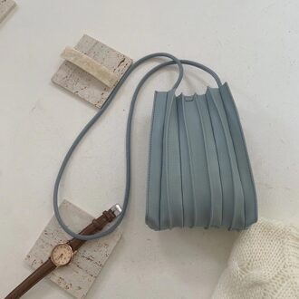 [Eam] Vrouwen Zomer Kleine Korte Gerimpelde Pu Leer Persoonlijkheid Alle-Match Crossbody Schoudertas Mode Tij 18A2351 blauw