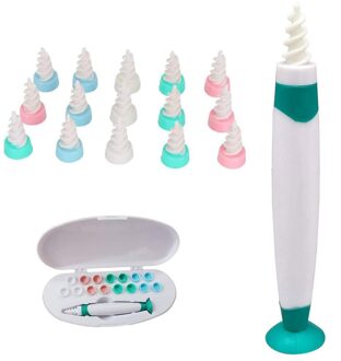 Ear Wax Verwijder Tool Met 16 Zuigkoppen Portable Vacuüm Oor Cleaner Machine Elektronische Schoonmaken Oor Wax groen