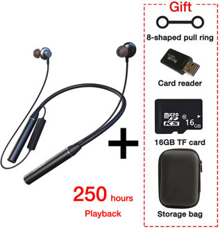 EARDECO 180-uurs uithoudingsvermogen Bluetooth-hoofdtelefoon Bass Draadloze hoofdtelefoon met microfoon Stereo nekband Koptelefoon Sportheadset TF-kaart Donkergrijs