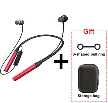 EARDECO 180-uurs uithoudingsvermogen Bluetooth-hoofdtelefoon Bass Draadloze hoofdtelefoon met microfoon Stereo nekband Koptelefoon Sportheadset TF-kaart Rood