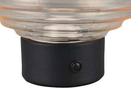 Earl LED tafellamp, zwart/oranje, hoogte 14,5 cm, glas matzwart, amber