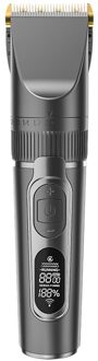 Eas-Mens Tondeuses, waterdichte Professionele Draadloze 5 Speed Motor Kapper Baard Haar Trimmer Met Display 6 Opzetkammen