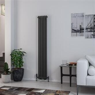 Eastbrook Design radiator verticaal 2 kolom staal mat antraciet 180x29,3cm 933 watt - Eastbrook Rivassa