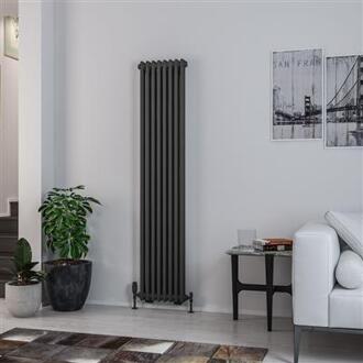 Eastbrook Design radiator verticaal 2 kolom staal mat antraciet 180x38,3cm 1245 watt - Eastbrook Rivassa