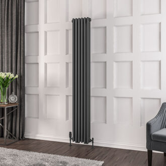 Eastbrook Design radiator verticaal 3 kolom staal mat antraciet 180x29,3cm 933 watt - Eastbrook Rivassa