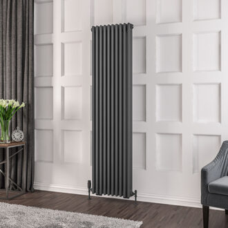 Eastbrook Design radiator verticaal 3 kolom staal mat antraciet 180x47,3cm 1556 watt - Eastbrook Rivassa