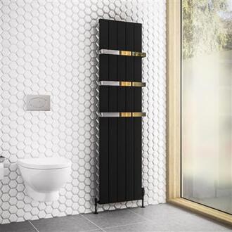 Eastbrook Design radiator verticaal aluminium mat zwart 180x47cm 1580 watt - Rosano