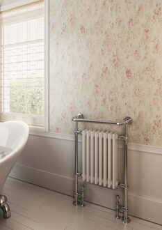 Eastbrook Isbourne traditionele radiator met handdoekhanger 940 x 600 chroom