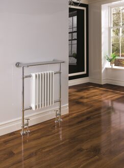 Eastbrook Leadon traditionele radiator met handdoeklegger 940 x 700 chroom