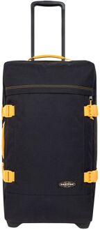 Eastpak Tranverz M kontrast mango zachte kofferreistas met wielen Zwart - H 67 x B 35.5 x D 30 cm