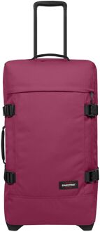 Eastpak Tranverz M wine burgundy zachte kofferreistas met wielen Rood - H 67 x B 35.5 x D 30 cm