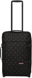 Eastpak Tranverz S dots black silver zachte kofferreistas met wielen handbagage Zwart - H 51 x B 32.5 x D 24 cm