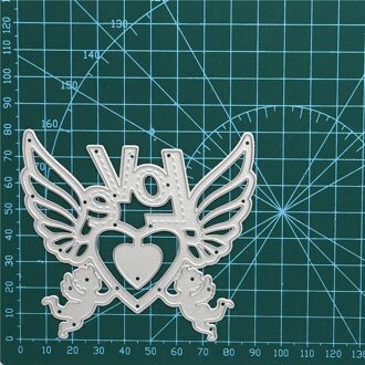 Eastshape Angel Hart Sterft Liefde Metalen Stansmessen Sterft Voor Scrapbooking Card Embossing Papier Template Stencil Gestanst die