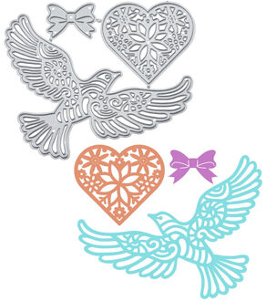 Eastshape Hart Vorm Bloem Metalen Stansmessen Dwergpapegaai DIY Geëtst Sterft Ambachtelijke Papier Card Making Scrapbooking Embossing