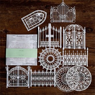 Eastshape Kant Paper Hollow Servies Decoratie Verpakking Patroon Ronde Windowed Vierkante Deur Plakboek 5