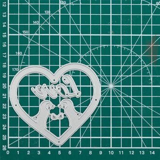Eastshape Liefde Sterft Pinguïn Hart Metalen Stansmessen voor Card Making Scrapbooking Embossing Album Craft Woord Sterft