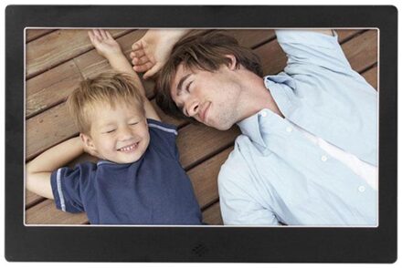 EastVita LED Digitale Foto Frame10 Inch Metalen 720 P Video Muziek Kalender Klok Speler 1024x600 Resolutie ondersteuning SD TF card r25 zwart / ons aansluiten