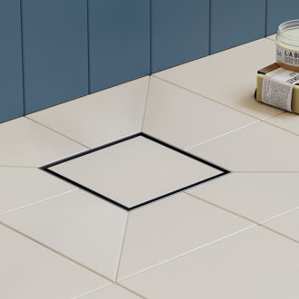 Easy Drain Douchegoot Easy Drain Aqua 10x10cm rooster Tegel MSI-6 Geborsteld RVS