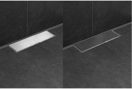 Easy Drain Douchegoot Easy Drain M-Line 80 cm complete set, waterslot 50 mm Geborsteld RVS