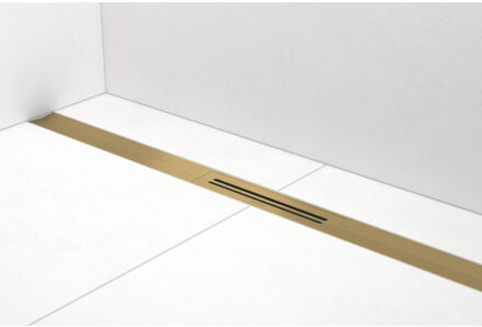 Easy Drain Douchegoot Easy Drain R-Line Clean 120cm Brushed Brass Geborsteld Goud