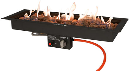 Easy Fires inbouwbrander rechthoek zwart 76x26cm.