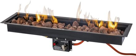 Easy Fires inbouwbrander rechthoek zwart 95x25cm.