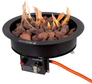 Easy Fires inbouwbrander rond zwart 40x16,5cm.