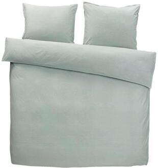Easy Leen Bakker - Dekbedovertrek Dean Effen - Licht - 200x200 Cm - Polyester/Katoen - Groen