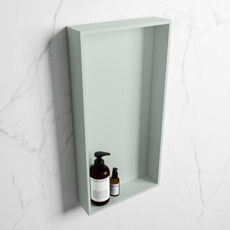 EASY Nis 59,5x29,5cm in solid surface kleur Greey | Greey. 1 vak geschikt voor in- of opbouw