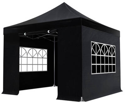 Easy Up 3x3m Zwart 30mm (Aluminium Buizen) Semi Prof Partytent