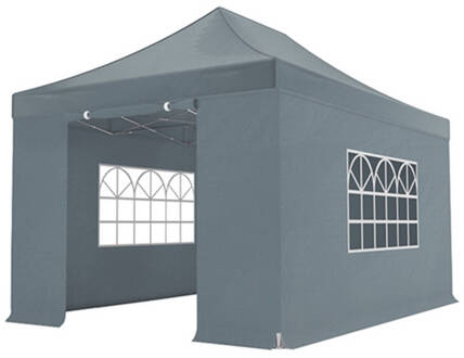 Easy Up 3x4,5m Grijs 40mm (Aluminium Buizen) Semi Prof Partytent