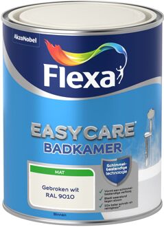 Easycare - Muurverf Mat - Badkamer - Gebroken Wit / RAL 9010 - 1 liter